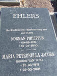 EHLERS Norman Philippus 1919-2000 & Maria Petronella Jacoba VAN ECK 1919-2001