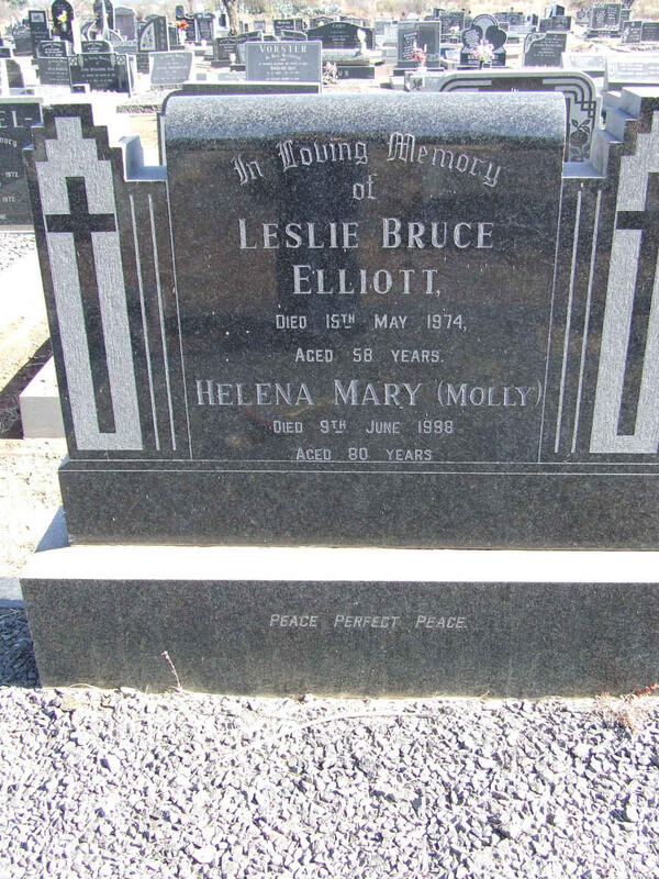 ELLIOTT Leslie Bruce -1974 & Helena Mary -1998