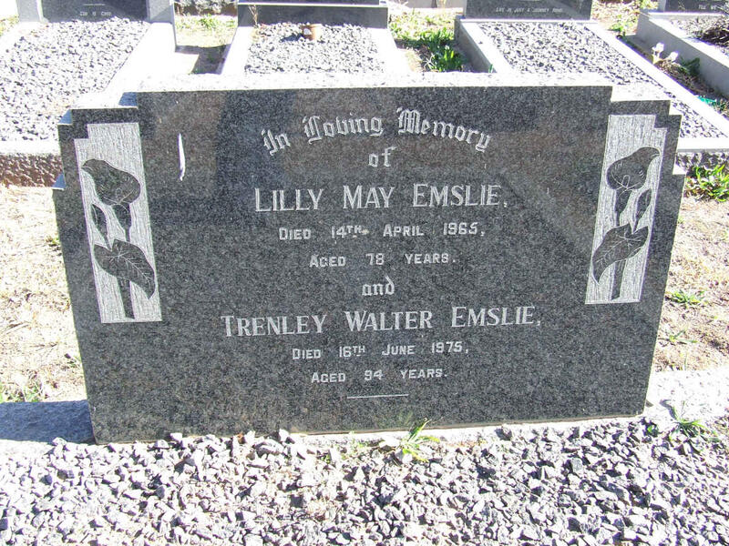 EMSLIE Trenley Walter -1975 & Lilly May -1965