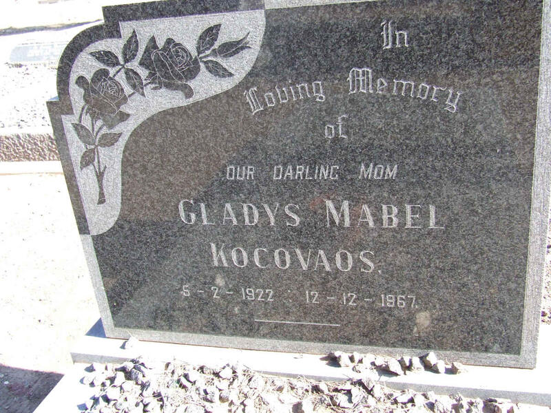 KOCOVAOS Gladys Mabel 1922-1967