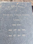 LAIRD Frances Sarah Harbin nee KIRK 1889-1968