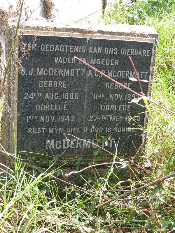 McDERMOTT S.J. 1886-1942 & A.C.P. 1893-1943