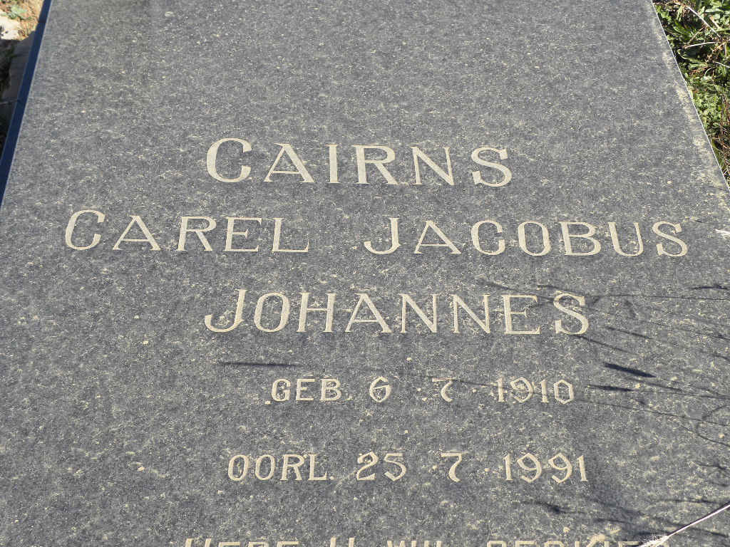 CAIRNS Carel Johannes Jacobus 1910-1991