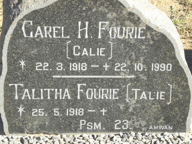 Fourie Carel H. 1918-1990 & Talitha 1918-