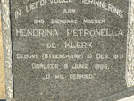 KLERK Hendrina Petronella, de nee STEENEKAMP 1871-1966