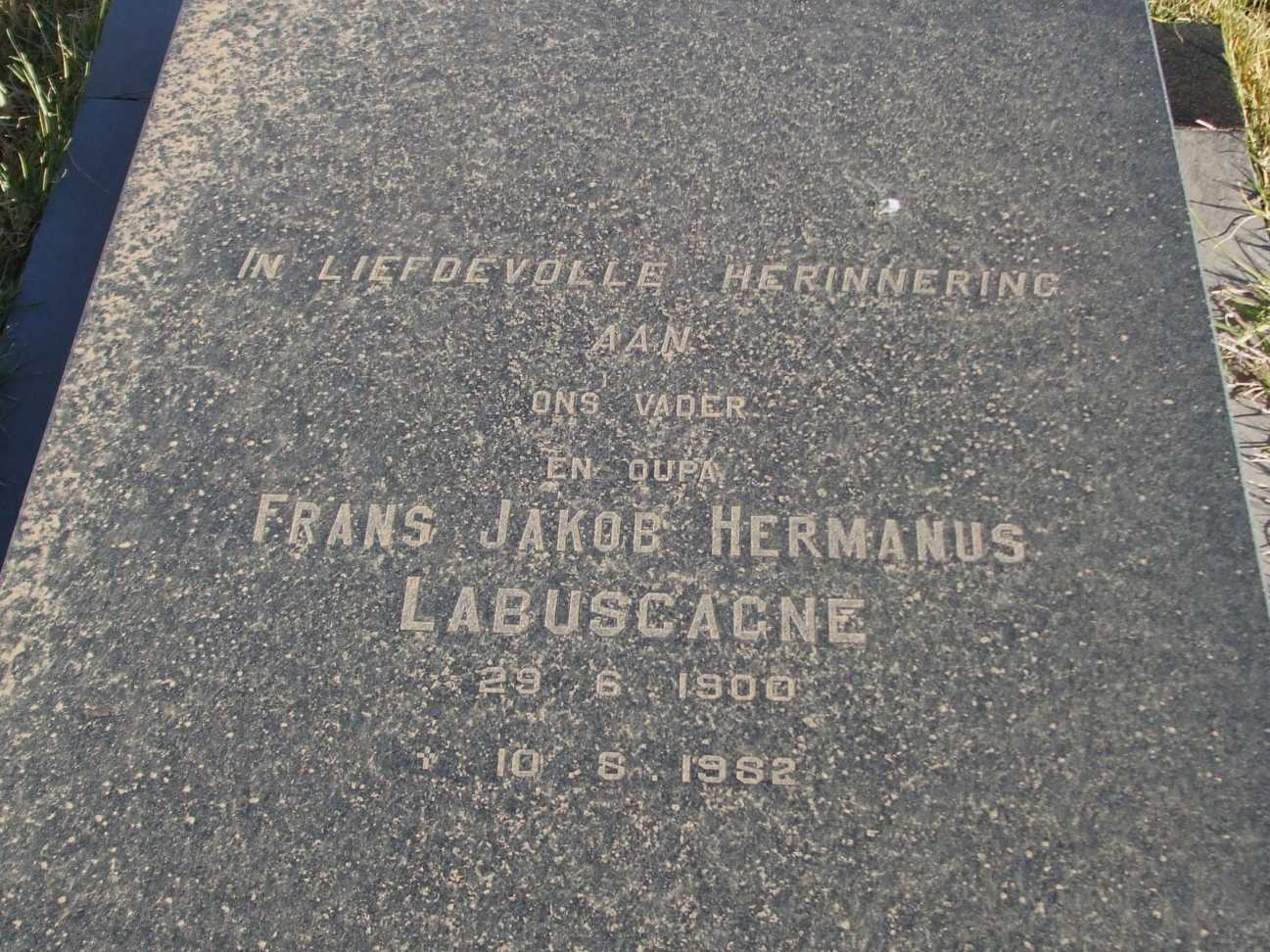 LABUSCAGNE Frans Jakob Hermanus 1900-1982