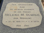 OLWAGE Helena M. nee ROSSOUW 1913-1973