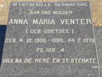 VENTER Anna Maria nee COETSEE 1900-1979