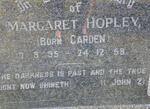 HOPLEY Margaret nee GARDEN 1895-1959