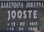 JOOSTE Barendina Johanna 1917-1999