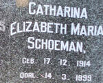 SCHOEMAN Catharina Elizabeth Maria 1914-1999