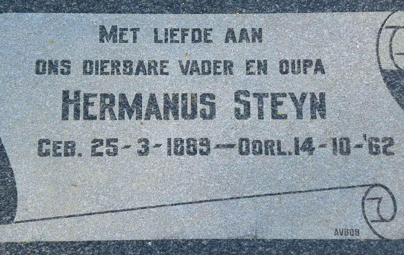 STEYN Hermanus 1889-1962