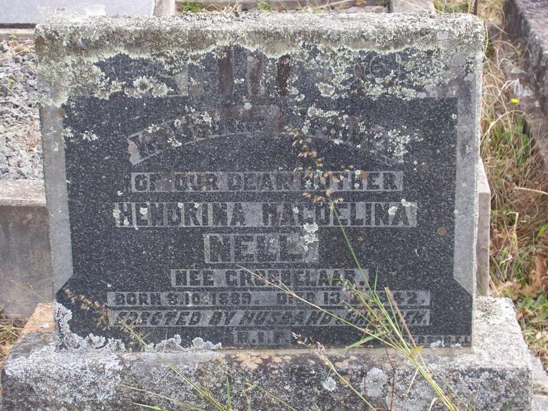 NELL Hendrina Magdelina nee GROBBELAAR 1889-1942