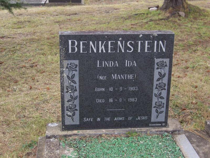 BENKENSTEIN Linda Ida nee MANTHE 1903-1983
