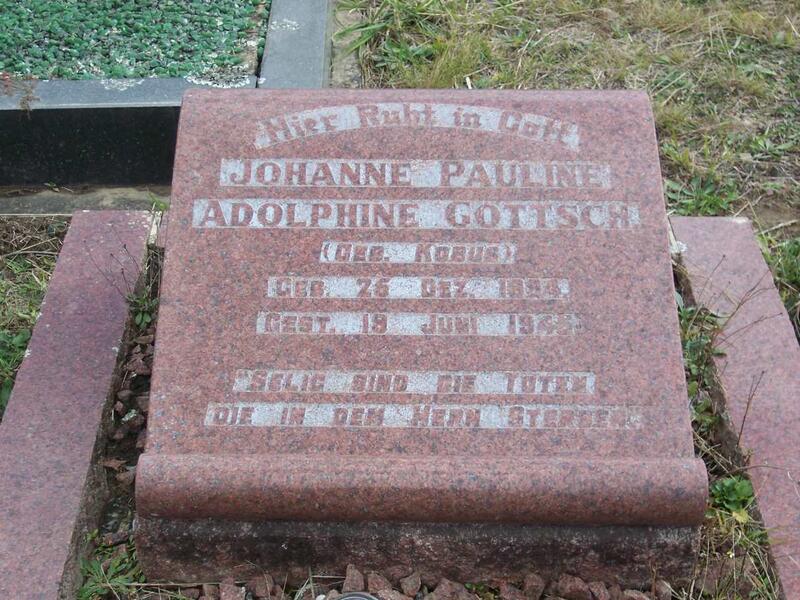 GOTTSCH Johanne Pauline Adolfine nee KOBUS 1894-1945