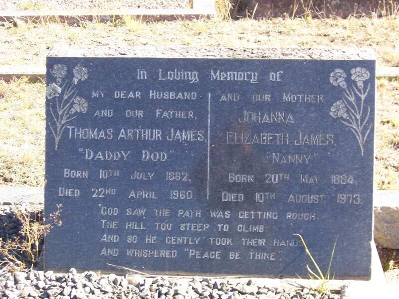JAMES Thomas Arthur 1882-1960 & Johanna Elizabeth 1884-1973