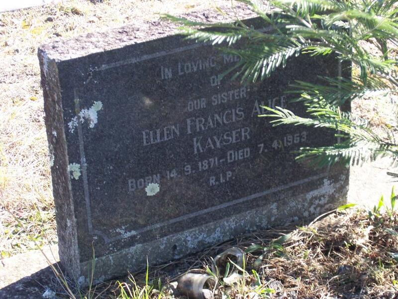 KAYSER Ellen Francis Alice 1871-1953