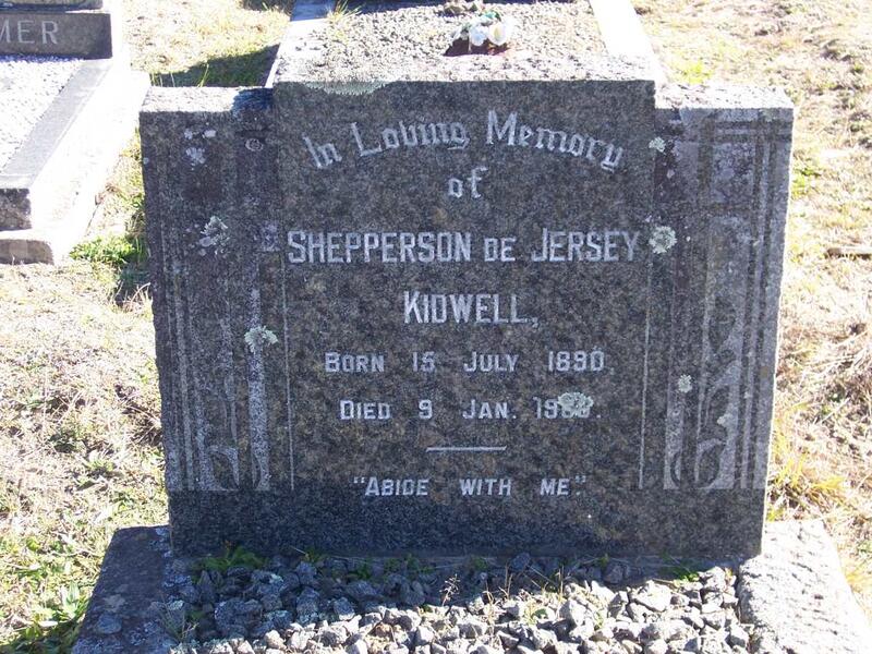 KIDWELL Shepperson de Jersey 1890-19??