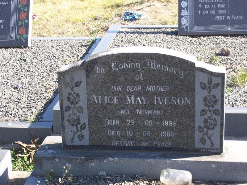 IVESON Alice May nee NORMAN 1896-1989