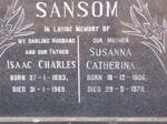 SANSOM Isaac Charles 1893-1969 & Susanna Catherina 1896-1979