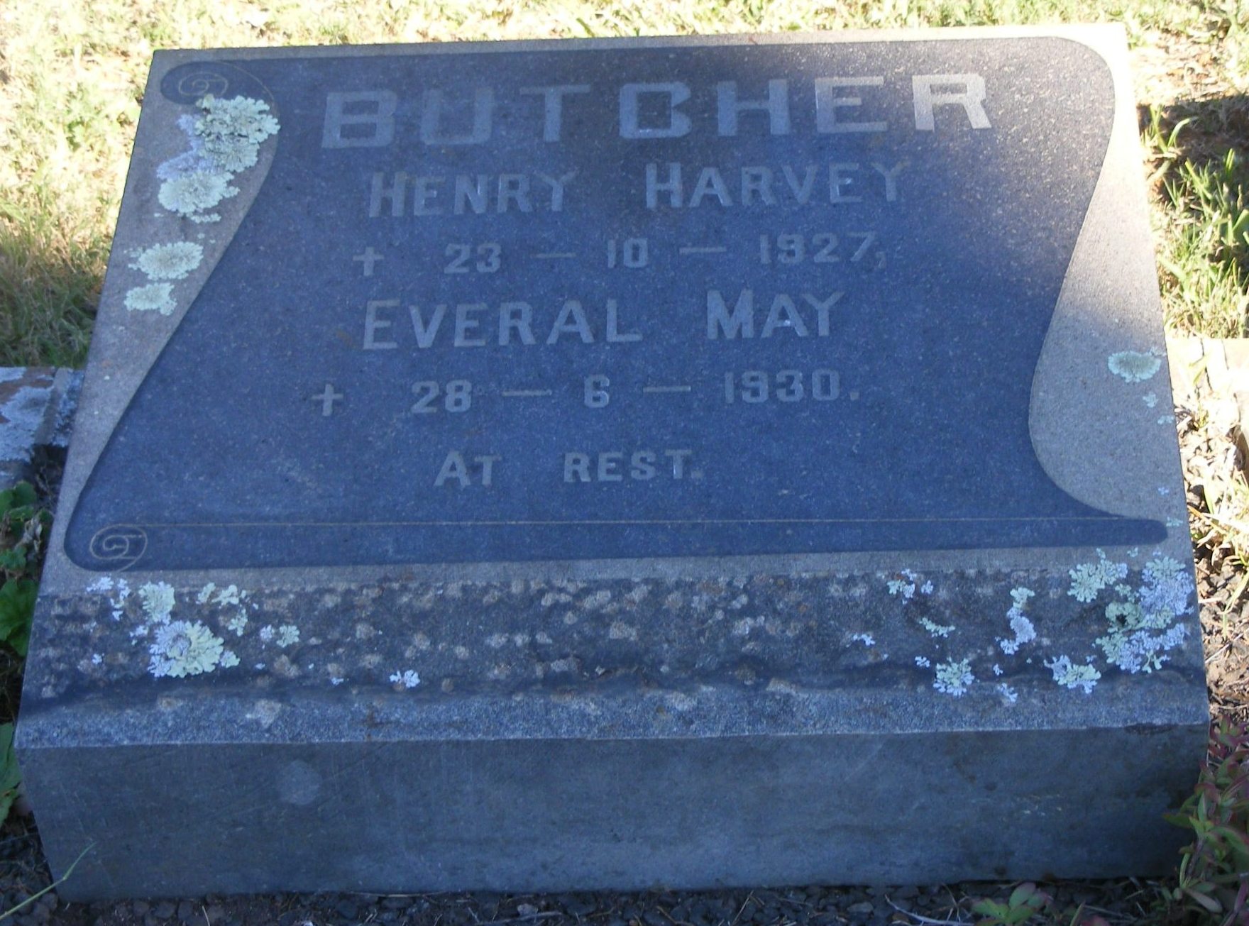 BUTCHER Henry Harvey -1927 & Everal May -1930
