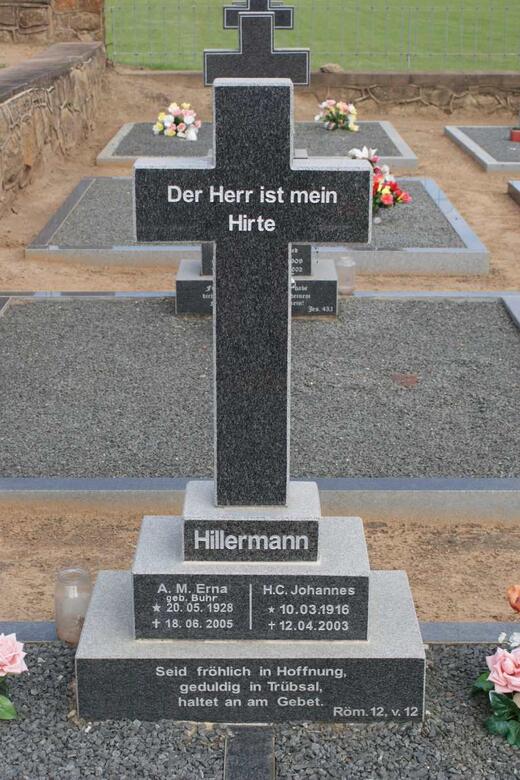 HILLERMANN H.C. Johannes 1916-2003 & A.M. Erna BUHR 1928-2005
