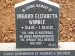 WIMBLE Imgard Elizabeth 1952-2002