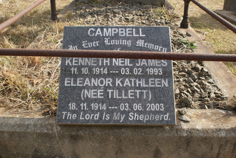 CAMPBELL Kenneth Neil James 1914-1993 & Eleanor Kathleen TILLETT 1914-2003