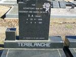 TERBLANCHE D.A. 1896-1981