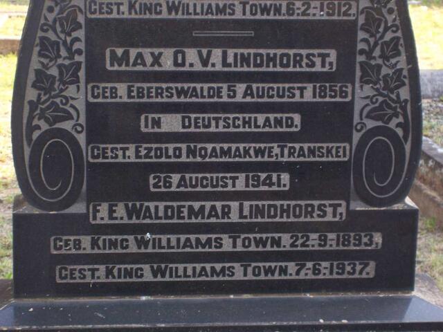 LINDHORST Max O.V. 1856-1941 :: LINDHORST F.E. Waldemar 1893-1937