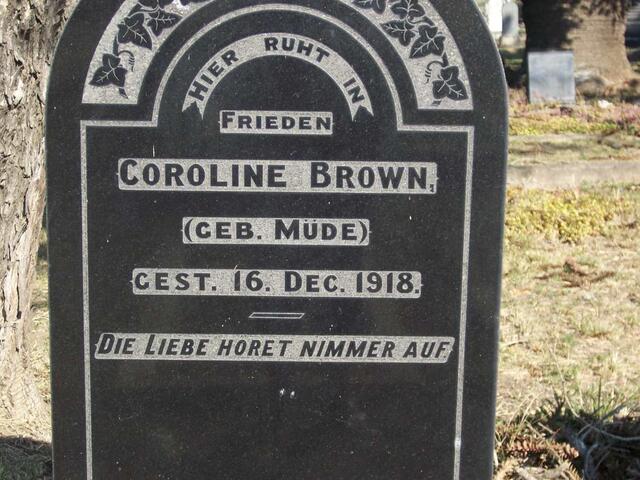 BROWN Coroline nee MUDE -1918