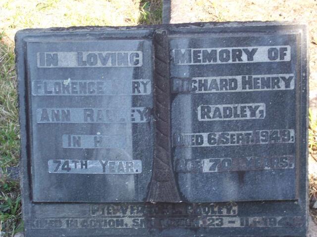 RADLEY Richard Henry -1949 & Florence Mary Ann