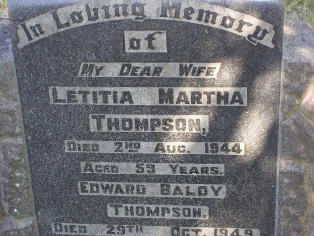 THOMPSON Edward Baldy -1949 & Letitia Martha -1944