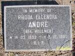 ANDRE Rhoda Ellenora nee WILLMER 1893-1980
