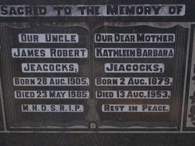 JEACOCKS James Robert 1905-1985 :: JEACOCKS Kathleen Barbara 1879-1953