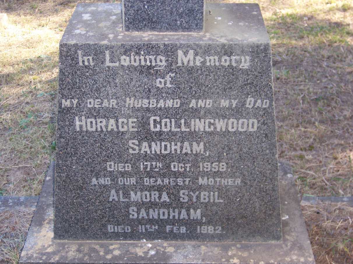 SANDHAM Horace Collingwood ?-1958 & Almora Sybil ?-1982