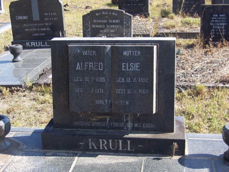 KRULL Alfred 1885-1971 & Elsie 1892-1969