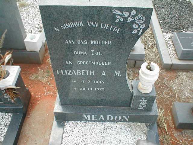 MEADON Elizabeth A.M. 1885-1979