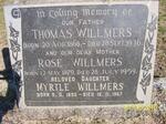 WILLMERS Thomas 1868-1936 & Rose 1870-1959 :: WILLMERS Myrtle 1896-1967