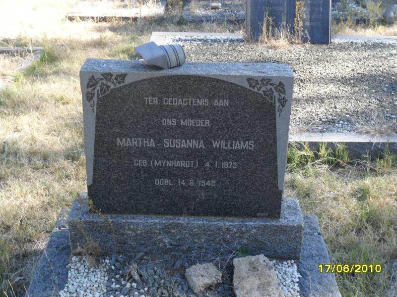 WILLIAMS Martha Susanna nee MYNHARDT 1873-1942