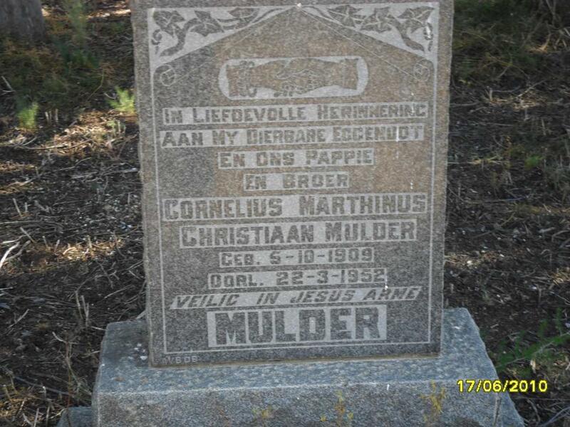 MULDER Cornelius Marthinus Christiaan 1909-1952