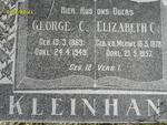 KLEINHANS George C. 1869-1949 & Elizabeth C. V.D. MERWE 1878-1957