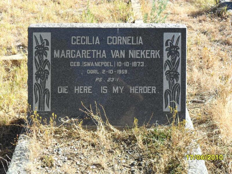 NIEKERK Cicilia Cornelia Margretha, van nee SWANEPOEL 1873-1959