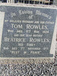 ROWLES Tom -1928 & Beatrice SOBEY -1971 :: LAING Daphne nee ROWLES -1951