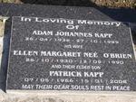 KAPP Adam Johannes 1936-1989 & Ellen Margaret O' BRIEN 1930-1990 :: KAPP Patrick 1966-2008