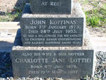 KOFFINAS John 1873-1953 & Charlotte Jane1878-1957