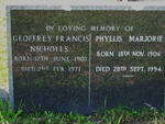 NICHOLLS Geoffrey Francis 1901-1971 &  Phyllis Marjorie 1906-1994