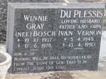 GRAY Winnie nee BOSCH 1927-1978 :: DU PLESSIS Ivan Vernon 1945-1990