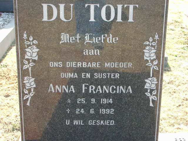 TOIT Anna Francina, du 1914-1992