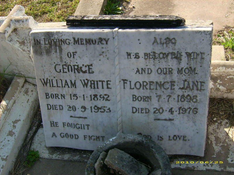 WHITE George William 1892-1953 & Florence Jane 1898-1976
